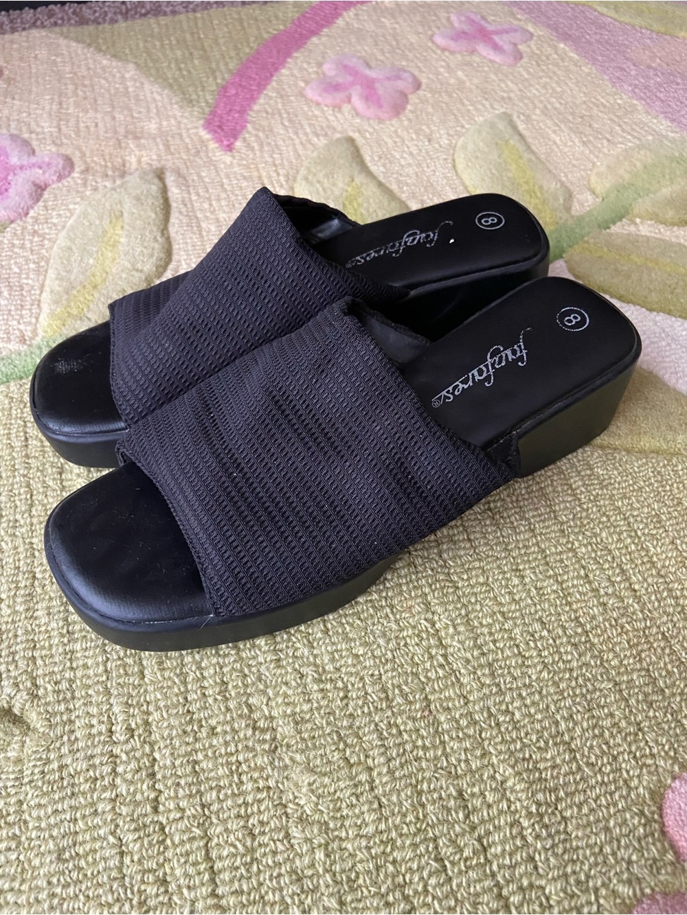 Black Slip-On Wedge Mules by Journeys — Size 8